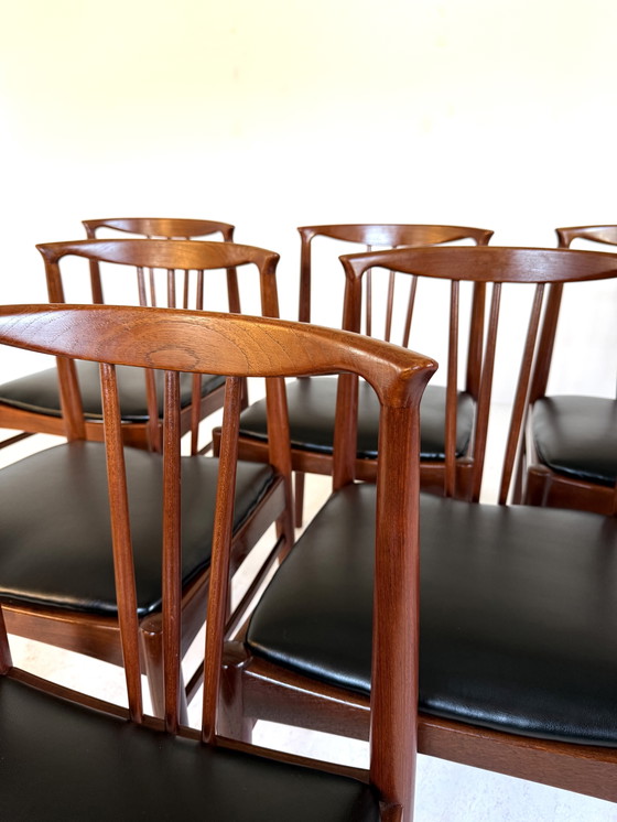 Image 1 of Ensemble de 6 chaises de salle à manger danoises vintage des années 60