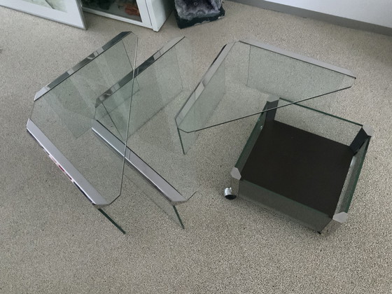 Image 1 of Tables d'appoint en verre par Gallotti et Radice