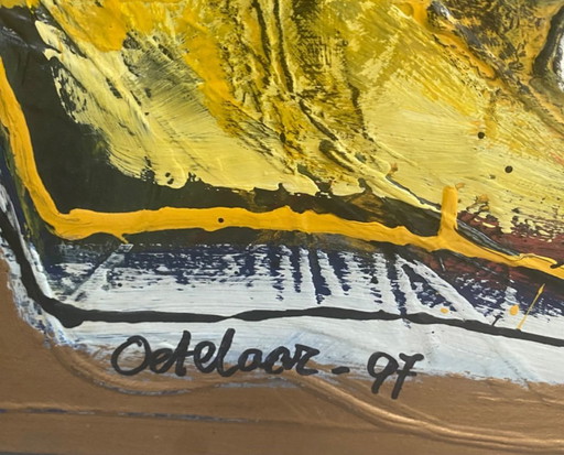 Peinture abstraite en relief de Gerard van den Oetelaar
