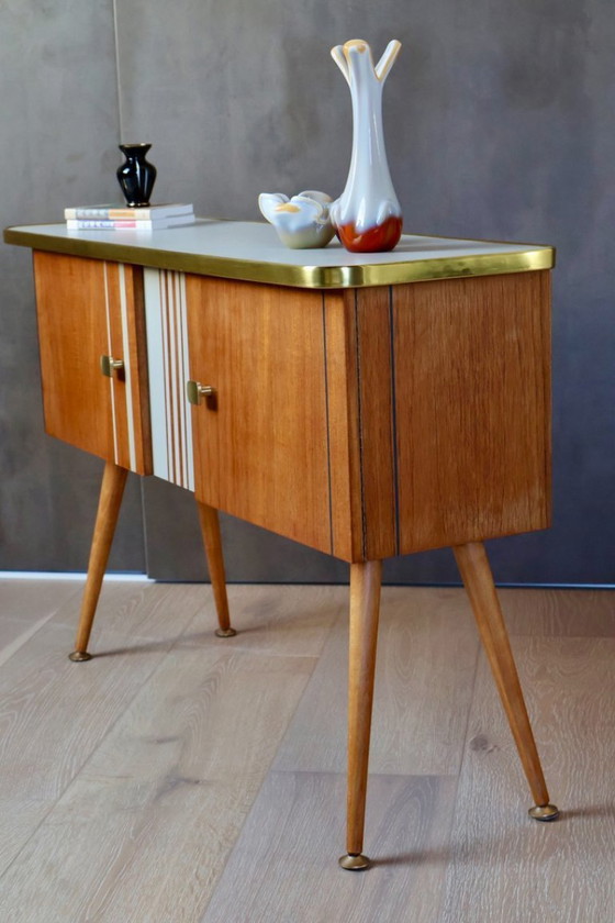 Image 1 of Restyled Mid-Century Cabinet with Graphic Details