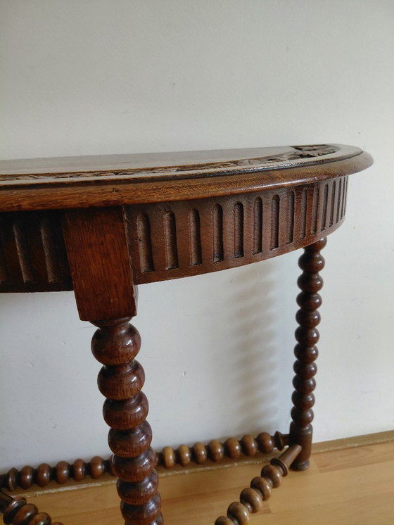 Image 1 of Table demi-lune hollandaise du XIXe siècle.