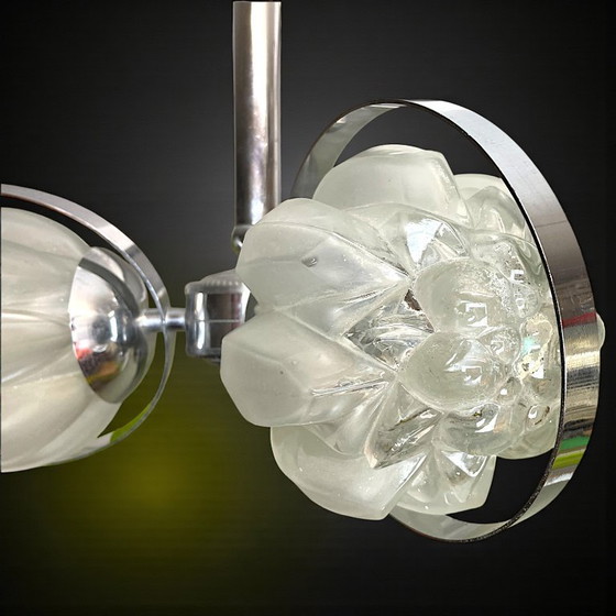 Image 1 of Lampadario Sputnik moderno a 3 luci in metallo cromato e vetro, stile Space Age, anni '60
