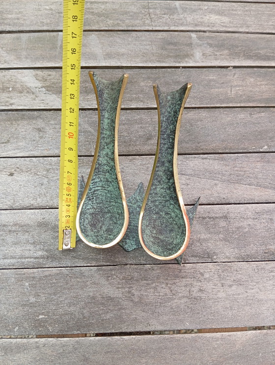 Image 1 of Portapipe doppio in bronzo di metà secolo Hirondelle