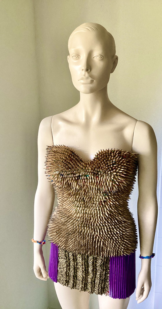 Image 1 of Beautiful doll covered with 6,000 pieces of pencil