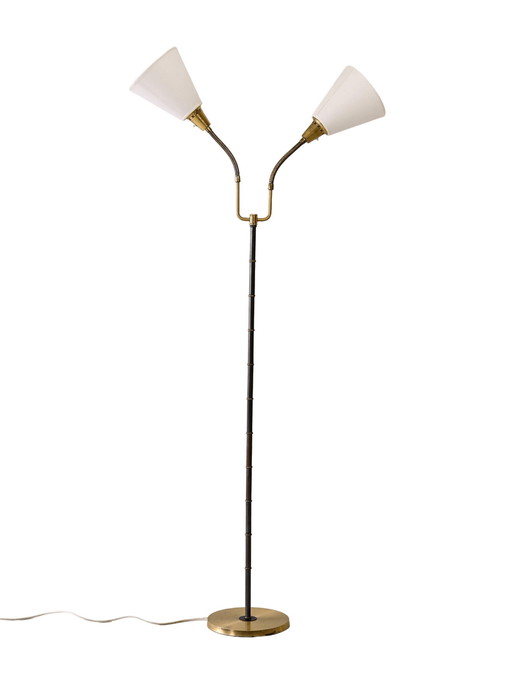 Lampadaire scandinave à deux bras réglables, années 1960