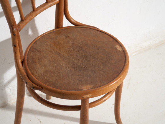 Antikes Set von 4 Bugholzstühlen aus gebogenem Holz – Mitteleuropa, um 1900 – Thonet, Esszimmerstühle, Metal (photo 36 of 40)