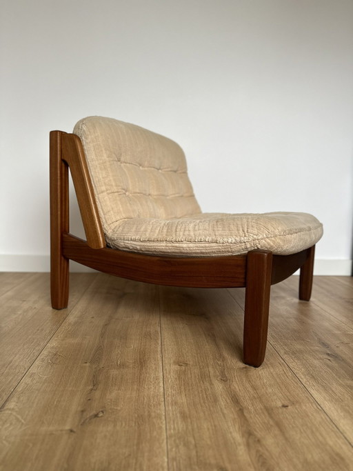 Renovierter skandinavischer 70S Lounge Chair - Massiv Mahagoni