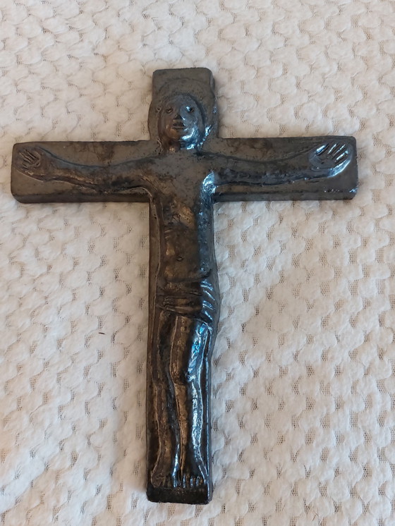 Image 1 of Steven Vynck Ceramics Vintage Modernist Crucifix