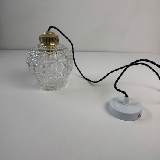 SET DI 3 LUCI A SOSPENSIONE IN VETRO A BOLLE D'ARIA VINTAGE