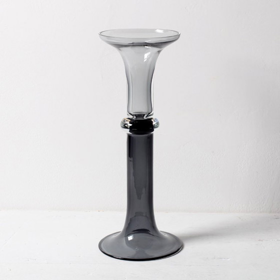 Image 1 of Vintage tweekleurige glazen vaas uit het midden van de 20e eeuw, Portugal, jaren 70.