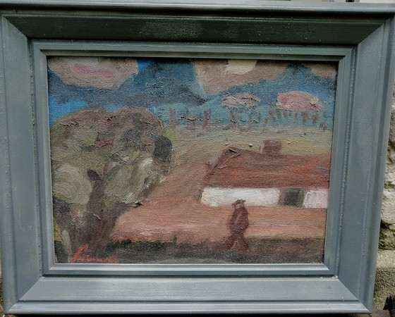 Image 1 of Dipinto ad olio Constant Permeke "Scena di villaggio"