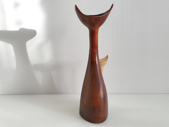 Image 1 of BOUTEILLE DE LIQUEUR VINTAGE 1950 CHAT CHATS CERAMIQUE 50S NOYAU DE POISSY