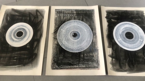 Image 1 of Serie di 4 originali vintage anni '80, opere di Marek Janicki