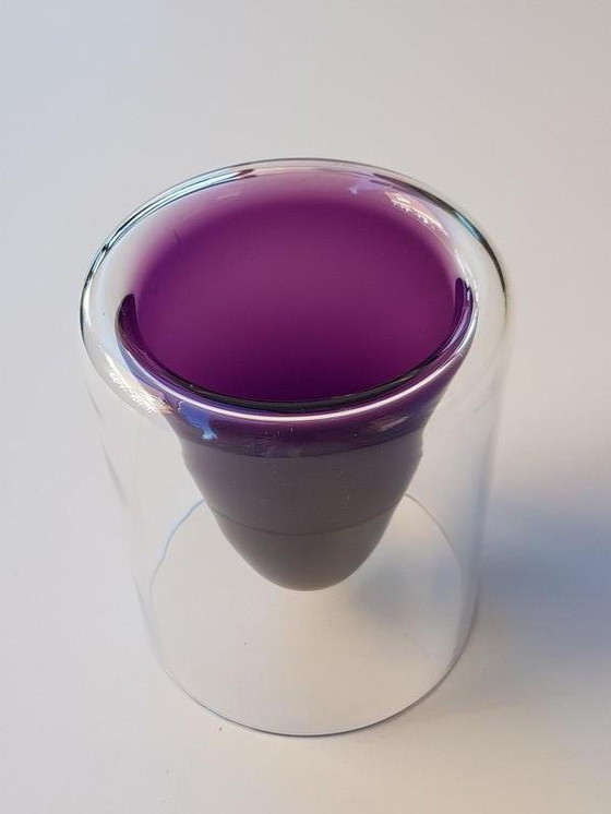 Image 1 of Vintage vase in purple glass by Wirkkala for Rosenthal