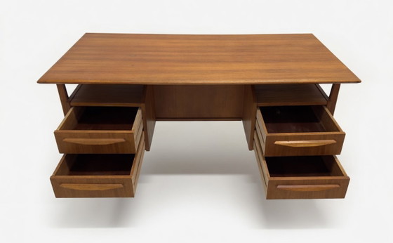 Image 1 of Teak Desk By Gunner Nielsen For Tibergaard, 1960s.