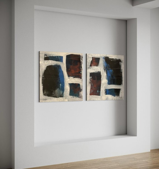 Image 1 of Gemälde • Quadrivium 1439 • XXL-Diptychon • Masaki Kazushi • Abstrakter Expressionismus