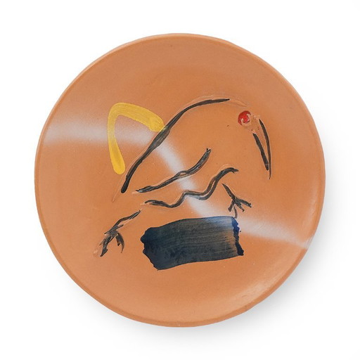Sergio Dangelo, “Kiwi Landscape” ceramic plate for Mazzotti Albisola, 1980s