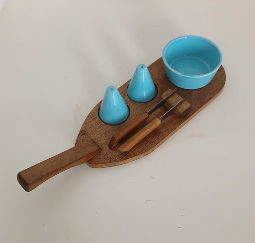 Set de aperitivos de queso francés de los años cincuenta 