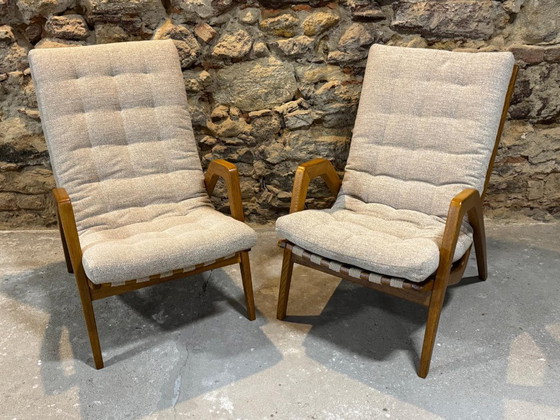 Image 1 of Coppia di Poltrone di Jan Vaněk, anni '40, Completamente Restaurate, Cecoslovacchia