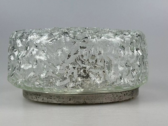 Image 1 of Lampada da soffitto anni &#39;60-&#39;70 Glashütte Limburg Germania Plafoniere in vetro e metallo