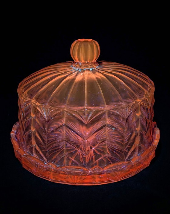 Art Deco Rosaline (Depression Glass) Cake Dome 1930, Table accessories, Pink (photo 2 of 9)