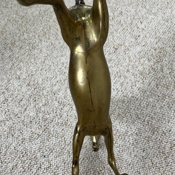 Couchtisch im Hollywood-Regency-Stil, 6 patinierte Messingpferde und Glasplatte, 1970 – Couchtische, Brass (photo 23 of 23)