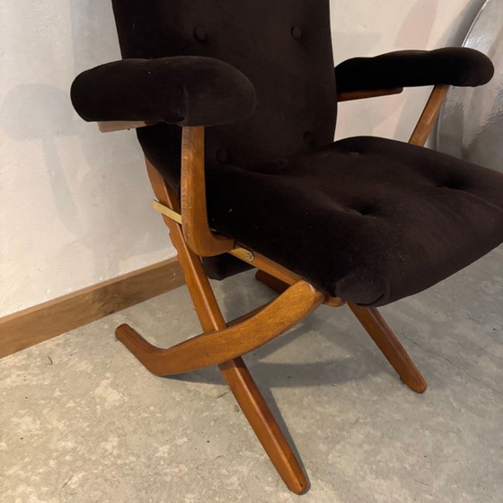 Image 1 of Vintage Scandinavian-style reclining armchairs with adjustable tilt