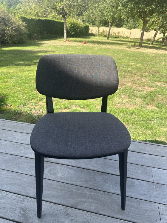 Set van 6 Billiani stoelen in perfecte staat! – Eetkamerstoelen, Wood, Textile (photo 2 of 5)