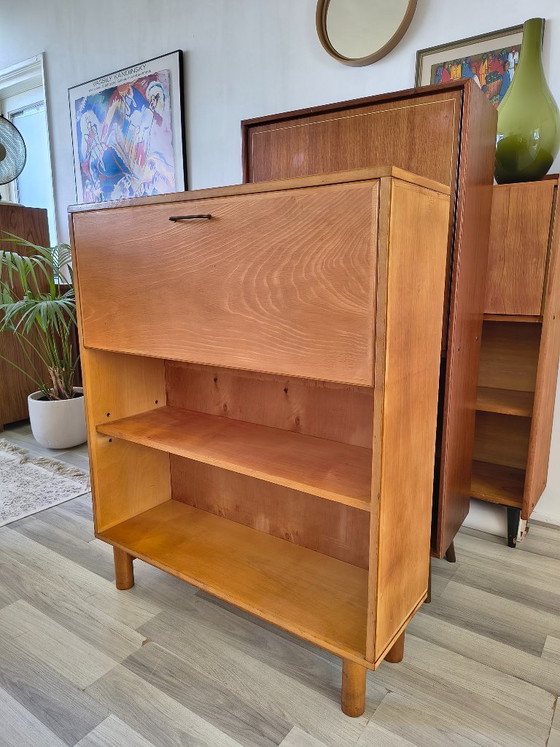 Image 1 of Mobile in legno vintage • Libreria e postazione di lavoro domestica