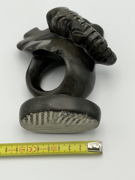Image 1 of Éléphant en stéatite vintage – sculpté à la main – Statue africaine