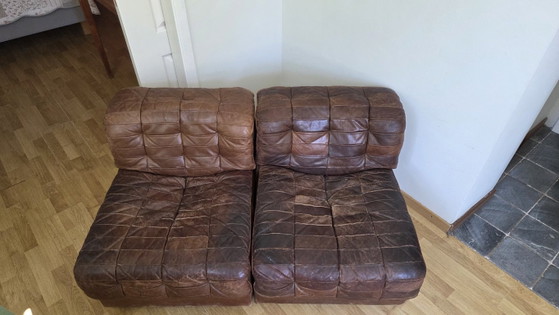 Mid Century DS11 Modulaire Patchwork Lederen Loungefauteuil Van De Sede, Zwitserland, Jaren 70 (photo 5 of 5)