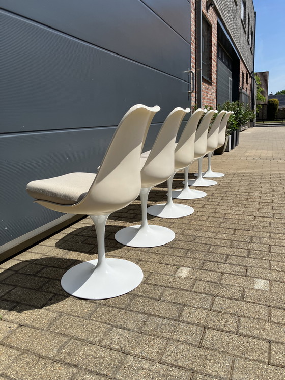 Image 1 of Tavolo ovale Knoll Tulip originale e 6 sedie Knoll Tulip in ottime condizioni!