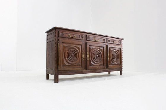 Image 1 of Vintage Brutalist Dudouyt sideboard, 1950s