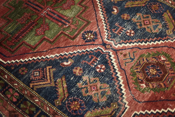 Image 1 of Vintage Hand-Woven Oriental Nomadic Tribal Shiraz Qashqai Rug, 1940s