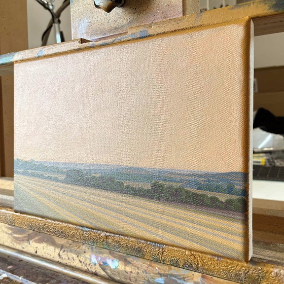 Image 1 of Linear Shadows, unique painting, hand-painted one-of-a-kind piece, 30 x 20 cm, acrylic paint on canvas