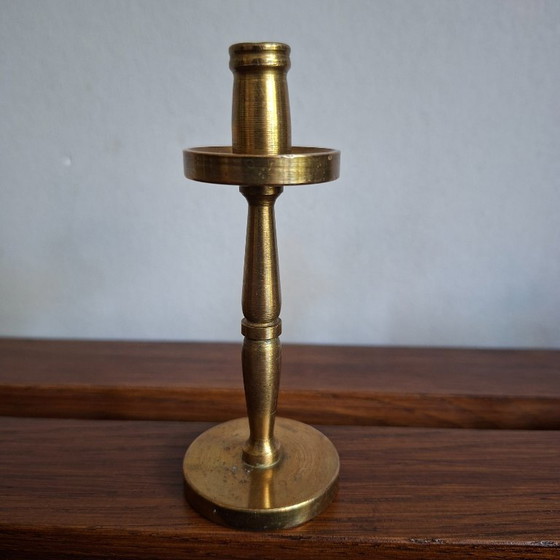 Vintage Brass Candle Holders Mid Century Scandinavian Design. 7 pieces (photo 2 of 8)