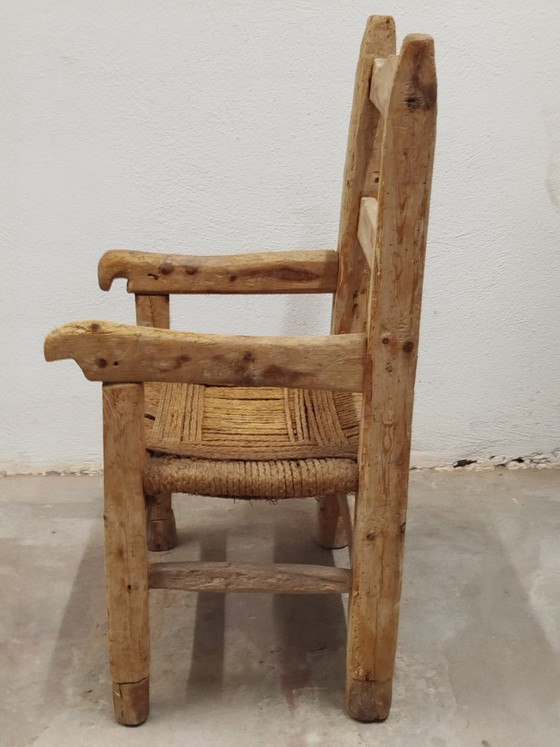 Sedia/Chauffeuse antica per caminetto (1875-1880 circa) – Arte popolare primitiva / Wabi-Sabi (photo 2 of 17)