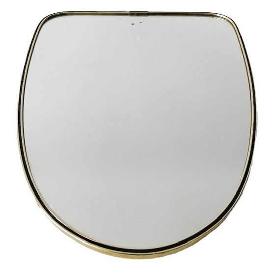 Image 1 of Specchio asimmetrico in ottone di metà secolo, anni '50