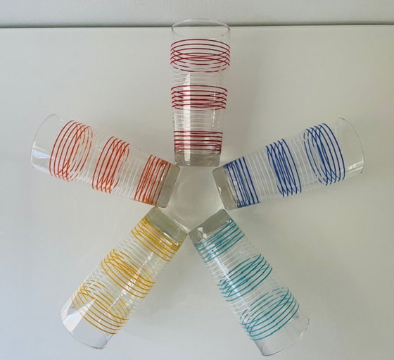 Image 1 of Set of 5 vintage Scandinavian long drink glasses