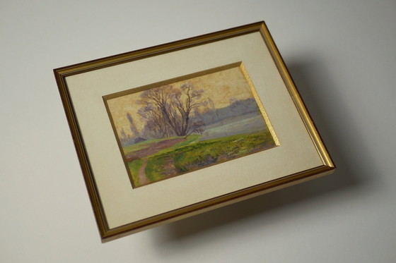 Image 1 of Henri ROSIER, Ponds of Ville d'Avray. Framed oil on paper.