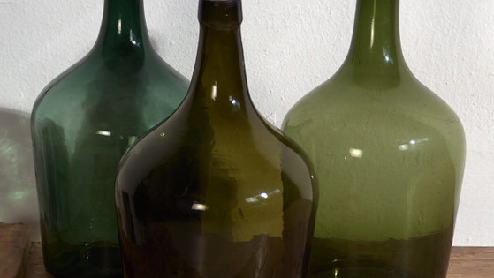 Damigiane verdi antiche (c.1920). Set di 3 pezzi #23 – Bicchieri e caraffe, Glass (photo 3 of 10)