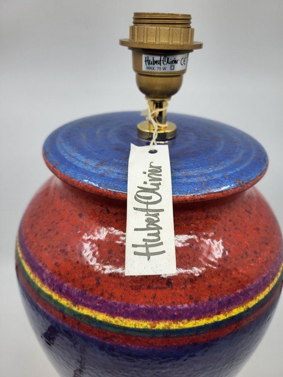 Image 1 of Hubert Olivier lamp in multicolored ceramic, France, 1980