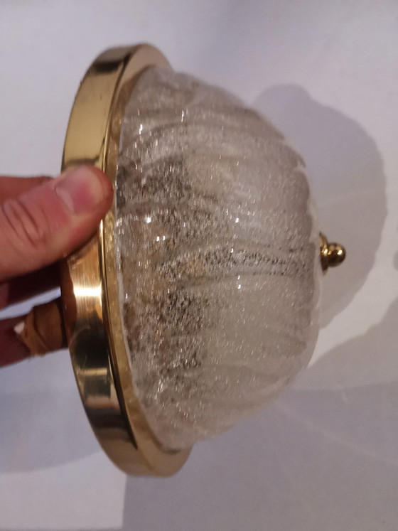 Image 1 of Plafondlamp van mat glas uit het midden van de 20e eeuw van Fischer, vintage uit de jaren 70.