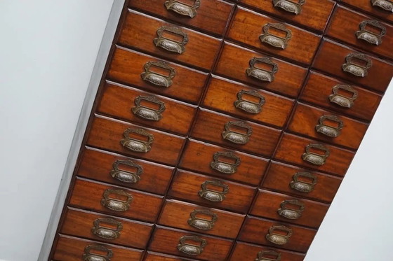 Image 1 of Antico mobiletto da farmacia/archivio francese in mogano di Chouanard, ca. 1900