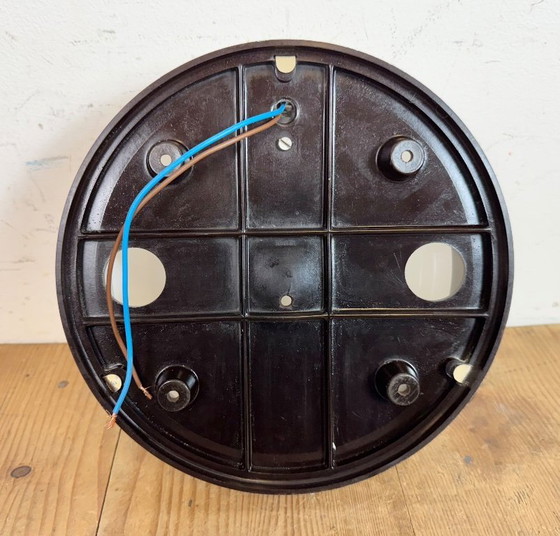 Image 1 of Industrial Bakelite Wall or Ceiling Light with Milk Glass, 1950s