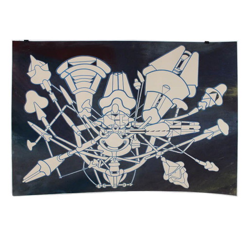 Lithographie de Renato Volpini, Useless Machine 1, 1970