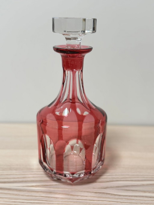 Nachtmann Antika - Geschliffene Kristall Karaffe/Likörflasche - Rubinrot (25x11 cm) - Makellos