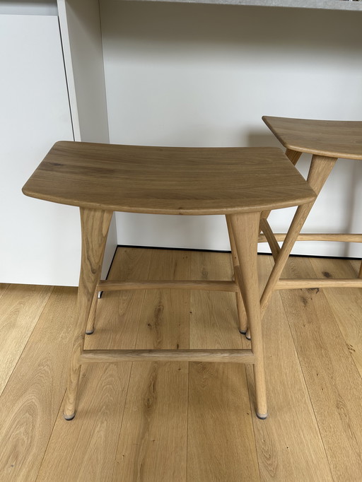 Ethnicraft Ossa wooden bar stool 65cm