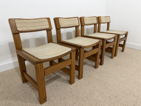 4 Vintage massief iepenhouten eetkamerstoelen jaren 70 – Wood (photo 7 of 12)