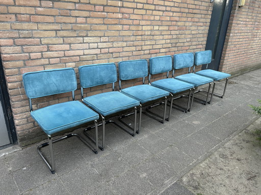6 Rib Fabric Chairs with Chrome Tube Frame